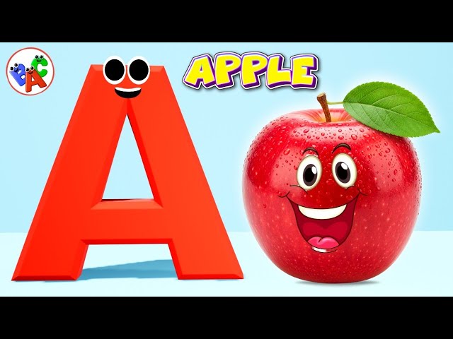 📚 A Is for Apple | Kindergarten Learning Rhymes | A to Z Alphabet | ABC Phonics Song | ABC Toddlers 