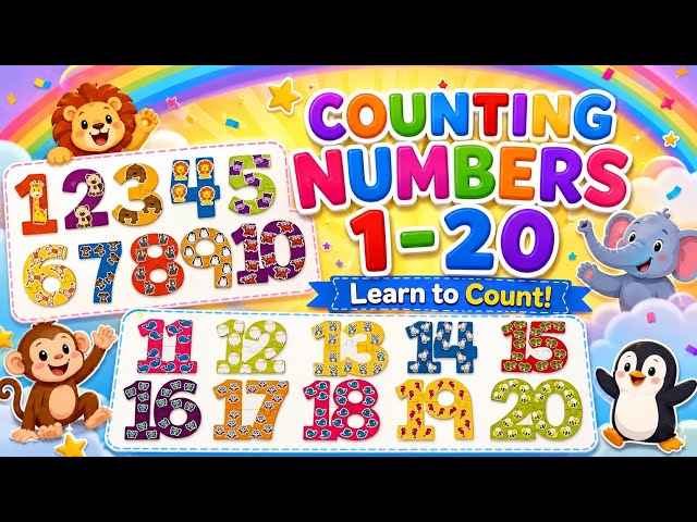 Counting Numbers 1-20 | Learn Numbers for Kindergarten | Preschool Learning for Kids