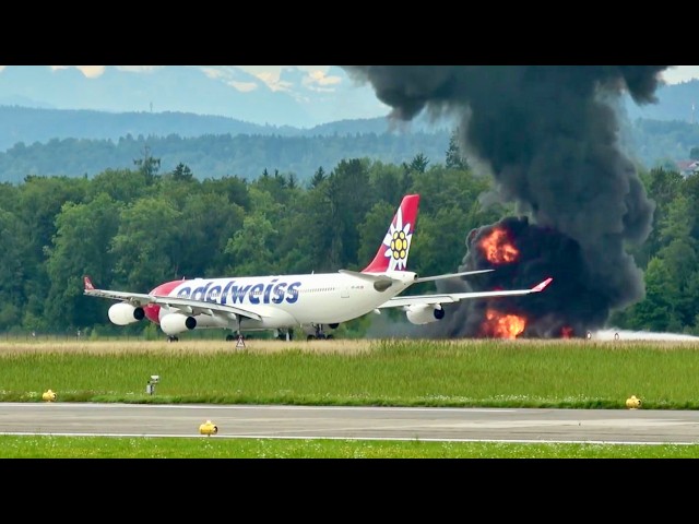 Plane Takes Off With Airport On Fire