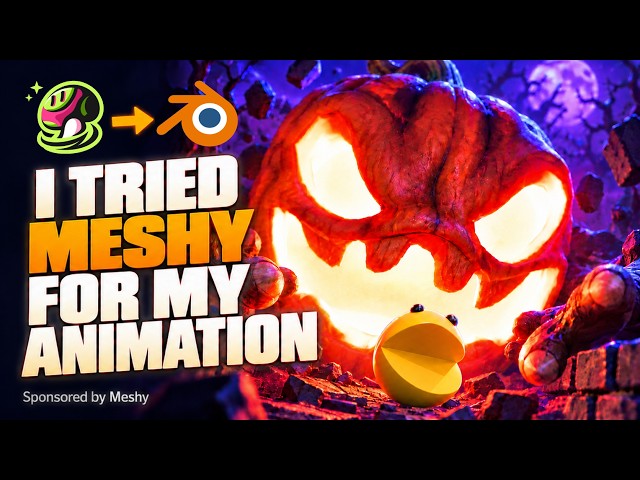 PAC-MAN Halloween Animation Made with Meshy AI 🎃