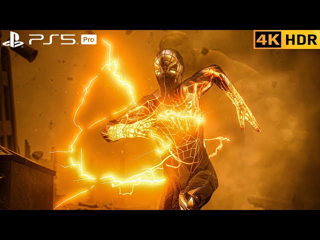 (PS5 PRO) Iron-Spider and Miles go Full Electric on Sandman | 4K HDR |