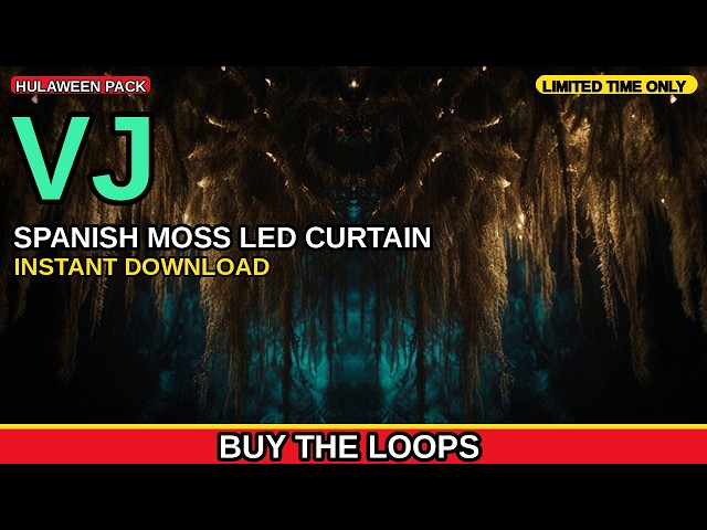 Spanish Moss LED Curtain VJ Loop | Hulaween Festival Visuals for DJ Sets and LED Walls