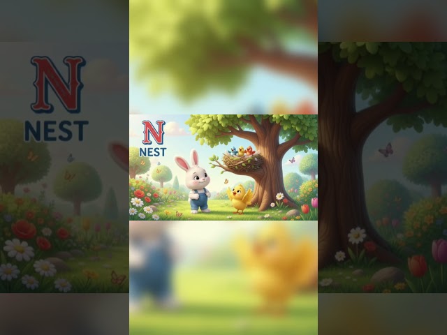 N for Nest 🪺 | ABC Kids Learning | Letter N Song #Shorts