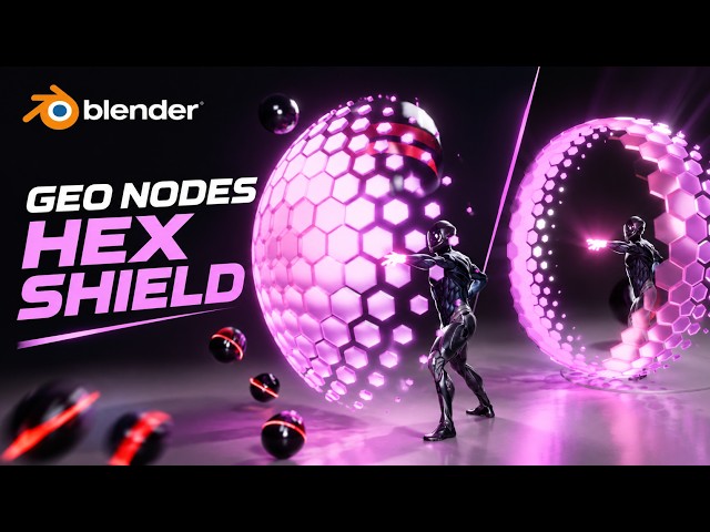 Make This Hexagon Shield Animation | Blender 5.2 GeoNodes Tutorial