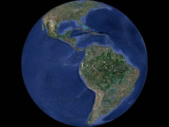 Planet Earth globe animation, rotation 360 degrees,  inclination 0 degrees, Freeware