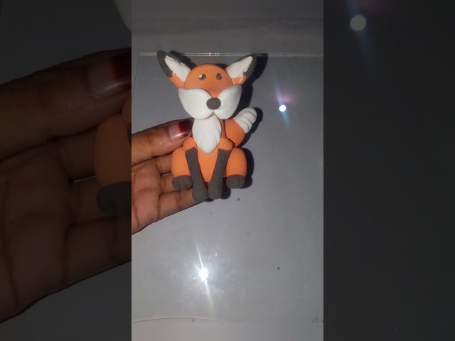 DIY Clay Fox 🦊 | Easy Clay Art Tutorial |How To Make a  Fox With Super Clay #shorts #ytshorts