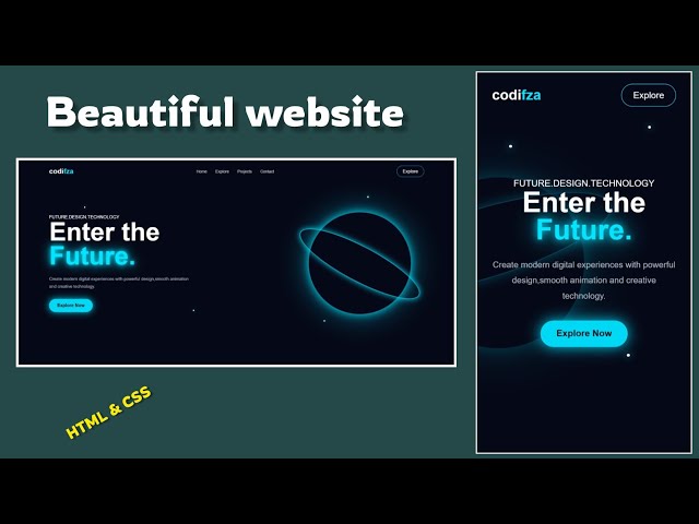 3D Hero Website Using HTML CSS  | Futuristic Website Design 🚀 | Codifza