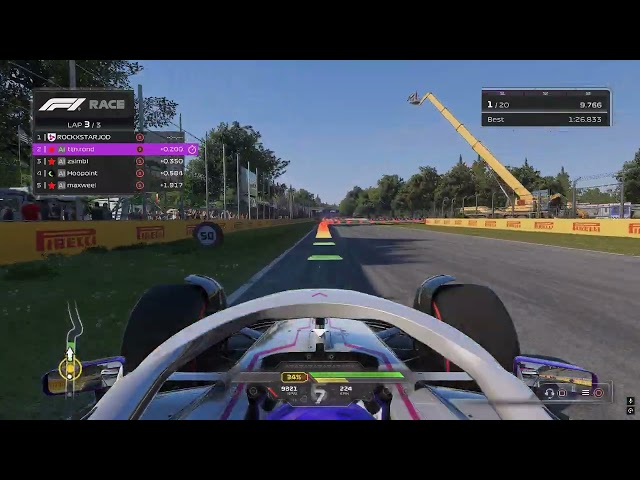 F124 MONZA GRAND PRIX ITALY FULL 3LAP  P5 TO P1 AI 70 %