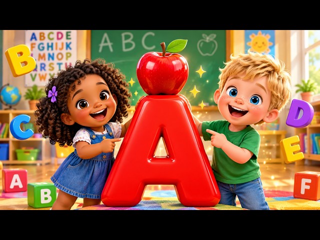 A for Apple B for Ball | Kids Learning Video | ABC Phonics Letters & Sounds A to Z for Toddlers