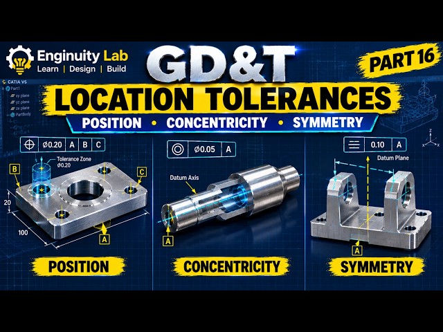Location Tolerances Position, Concentricity & Symmetry Explained | GD&T Fundamentals Part 16