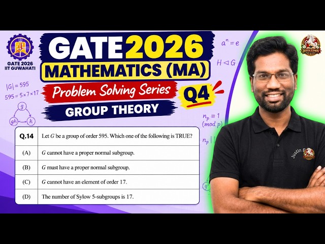 𝐆𝐀𝐓𝐄 𝟐𝟎𝟐𝟔 𝐌𝐚𝐭𝐡𝐞𝐦𝐚𝐭𝐢𝐜𝐬 (𝐌𝐀) | 𝐆𝐫𝐨𝐮𝐩 𝐓𝐡𝐞𝐨𝐫𝐲 | 𝐋𝐞𝐭 (𝐆) 𝐛𝐞 𝐚 𝐠𝐫𝐨𝐮𝐩 𝐨𝐟 𝐨𝐫𝐝𝐞𝐫 𝟓𝟗𝟓.