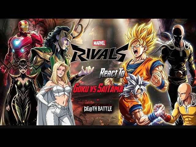 Marvel Rivals React To Goku vs Saitama | Death battle | Dragon Ball x One Punch Man |  Gacha React🇺🇸