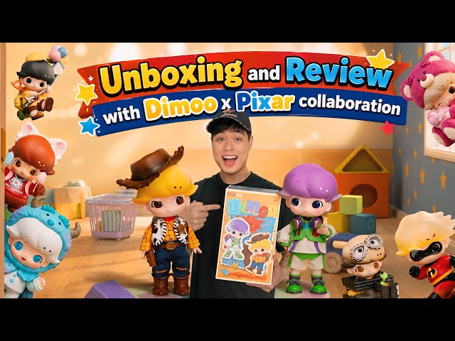🎁NEW POP MART DIMOO World × Pixar Unboxing & Review | Figures, Plush Pendant & 1/8 Action Figures! ✨