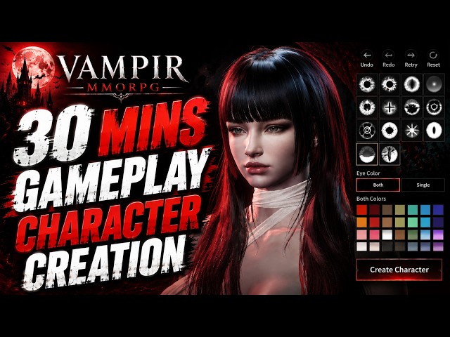 VAMPIR MMORPG First 30 Minutes! Character Creation & Gameplay (No Commentary)