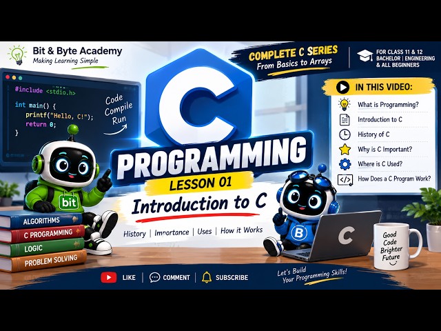 C Programming for Beginners #1 | Introduction to C | History, Uses & Basics