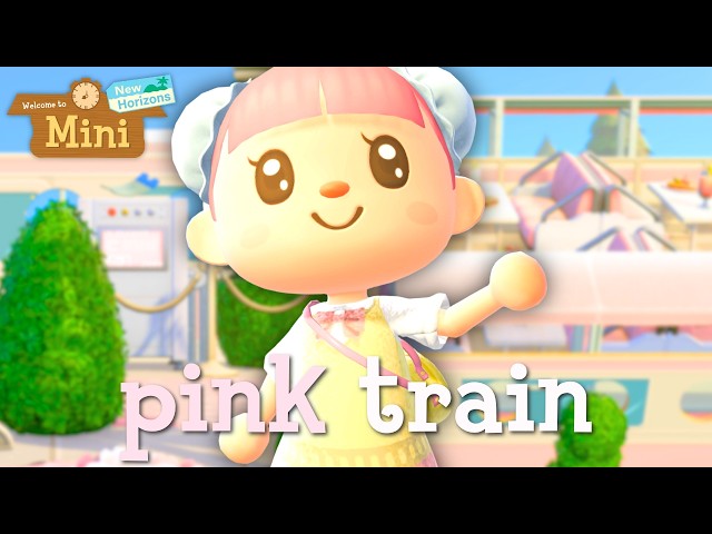 Turning my plaza into a PINK TRAIN STATION! 🚃🩷
