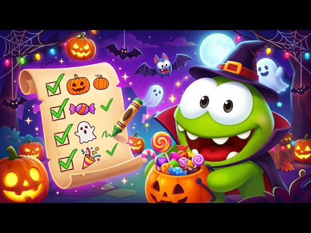 Halloween Party Checklist! 🎃🍬 Om Nom Spooky Stories | Cartoons for Kids