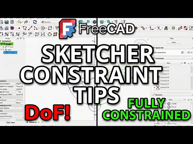 FreeCAD Sketcher Constraints Tips & Tutorial 