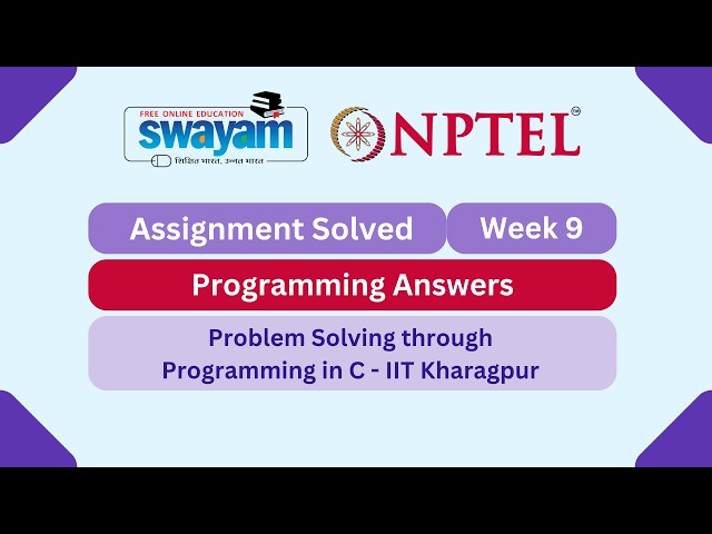 Problem Solving Through Programming In C Week 9 | Programming Answers | #nptel #nptel2026 #myswayam