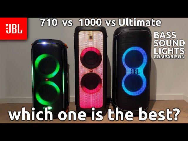 JBL Partybox 710 vs 1000 vs Ultimate - Bass, Sound and Lights Comparison