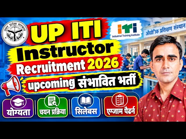 UP ITI Instructor Vacancy 2026|| UP govt iti instructor recruitment syllabus exam pattern 2026
