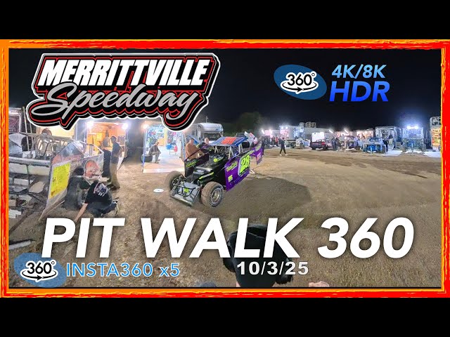 10/3/25 HDR 4k/8k Walking tour of the pits at Merrittville Speedway FALL BRAWL pitwalk 360video