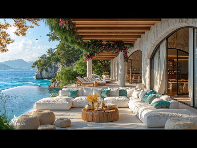 Positive Morning Seaside Jazz With Gentle Wave | Elegant Summer Jazz In A Living Room For Relaxat...