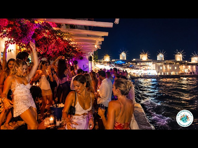 Mykonos at Night 🌙 | Walking Tour of Greece’s Famous Party Island în 4K