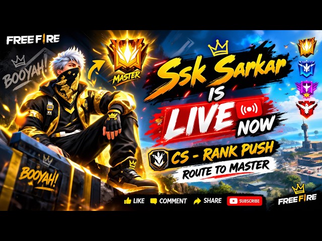SSK Sarkar is  Live 👑 (Part-2) || CS Rank push || Route to Master #foryou #freefirelive