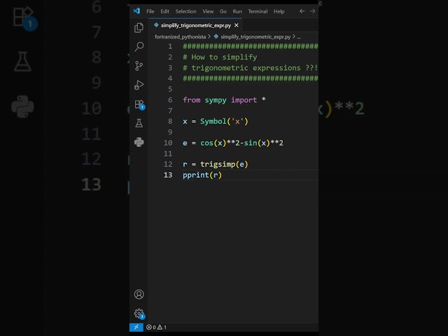 How to simplify trigonometric expressions #python