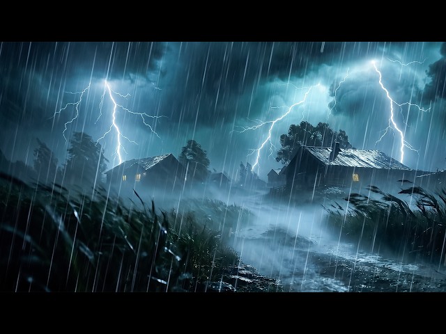 A Massive Storm on Forest Field | Heavy Rain & Powerful Thunder Help You Sleep Fast & Calm Your Mind