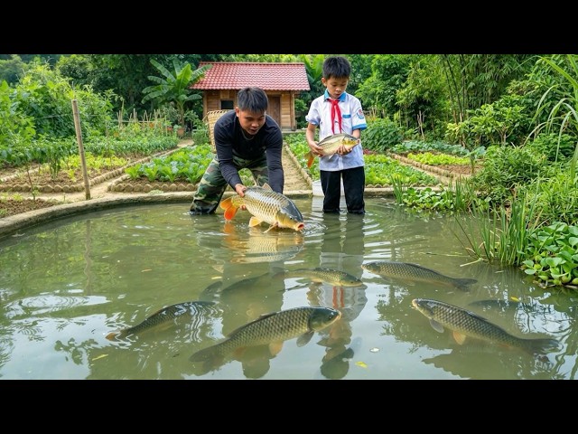 Build streams into ponds, Stockfish,Veteran and an orphaned boy work together to build a more farm