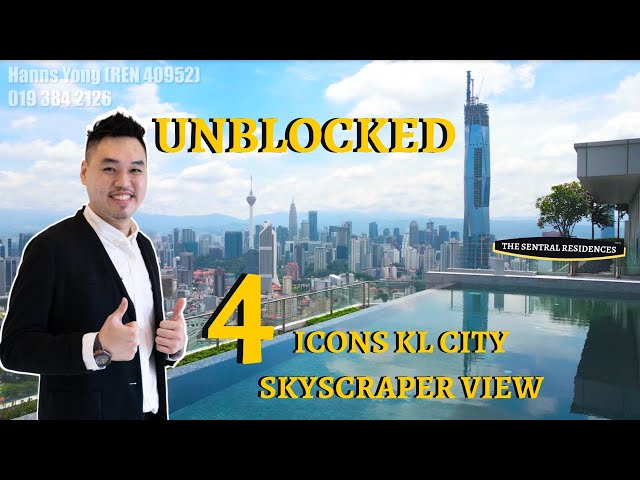 House Tour 68:The Sentral Residences 3+1 Bed unit with Sky infinity pool view of KL City Skyscrapers