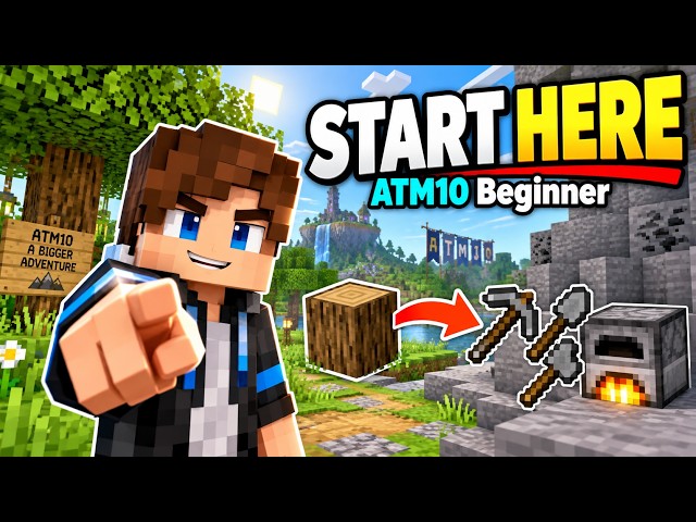 All The Mods 10 Beginners Guide: Wood to Stone in 3 Mins