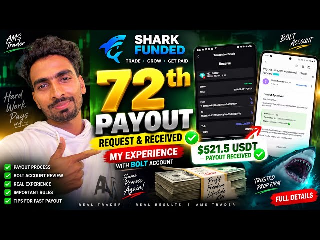 🦈 Shark Funded 72nd Payout RECEIVED! 💰 My Real Experience with Bolt Account 🔥