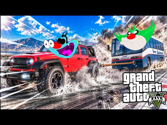 OGGY PULLING THE BIGGEST BUS IN FACE TO FACE CHALLENGE (GTA 5 Funny Moments)