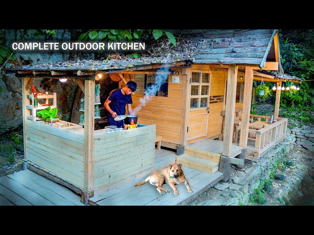 Building a Fully Equipped Outdoor Kitchen in the Forest | Off-Grid Living