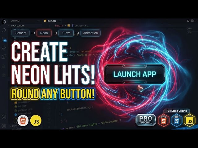 How to Create a Neon Glow Button with HTML, CSS & JavaScript | Full Tutorial