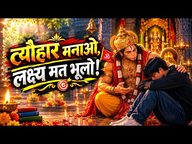 🙏 त्योहार भी मनाओ, पर लक्ष्य मत भूलना 🚩 | Hanuman Ji Motivational Video | Student Motivation #shorts
