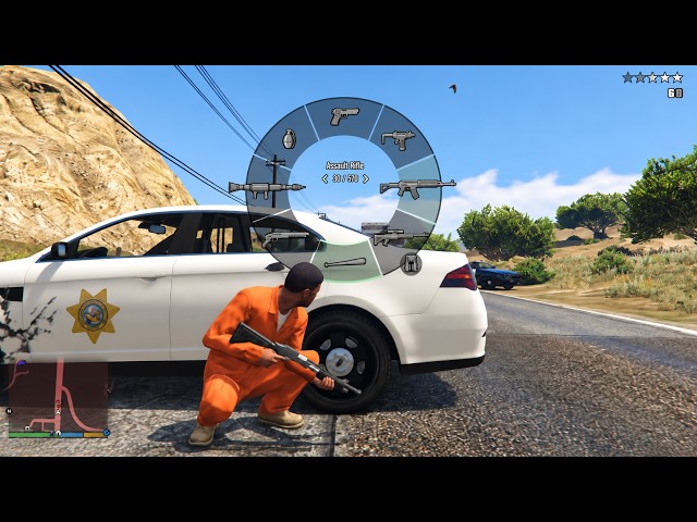 GTA 5 - Franklin's Epic Prison Break + Six Star Escape
