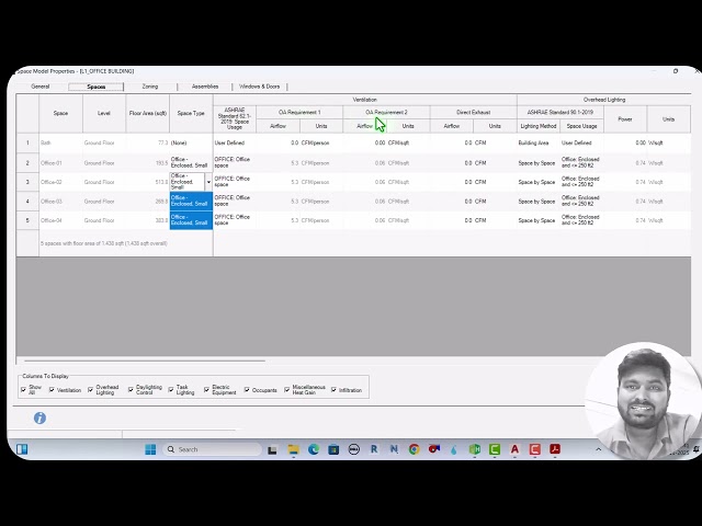 HAP 6.2 Step-by-Step | Cooling & Heating Load Calculation-Part-03