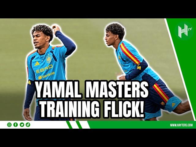 INSANE! Yamal masters back heel TRICK in Spain training