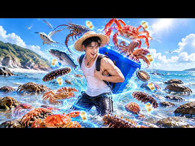穷小伙遭女友羞辱,谁料赶海系统炸裂开启!帝王蟹海参疯抢着跳进他桶里,暴赚亿万后,女友穿上黑丝跪求复合!#逆袭 #系统 #赶海