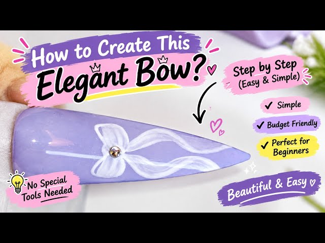 Easy Bow Nail Art at Home 🎀 | Beginner-Friendly Nail Tutorial
