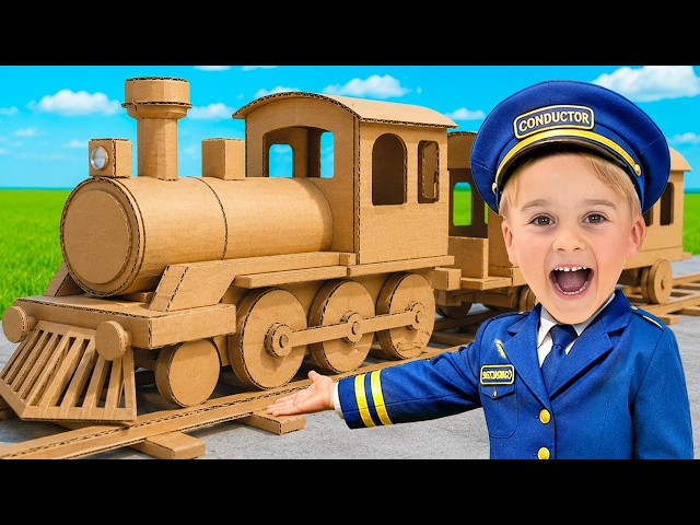An exciting cardboard train-making and playtime challenge for kids!