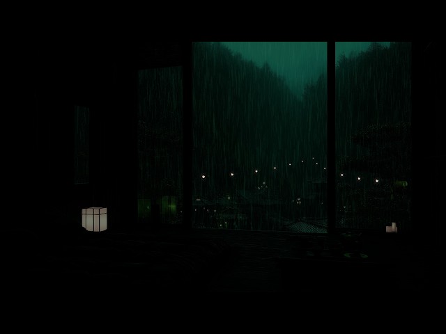Soothing Rain Sounds in a Misty Deep Valley Cabin 🌧 (No Ads) | Dark Bedroom Ambience for Deep Sleep