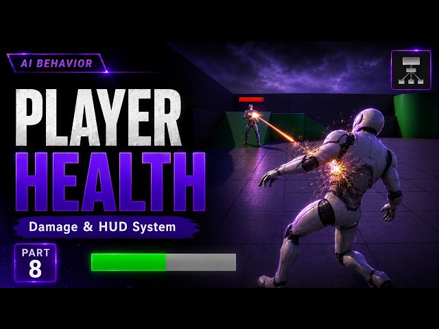 Player Health Damage and HUD System for Enemy AI in Unreal Engine