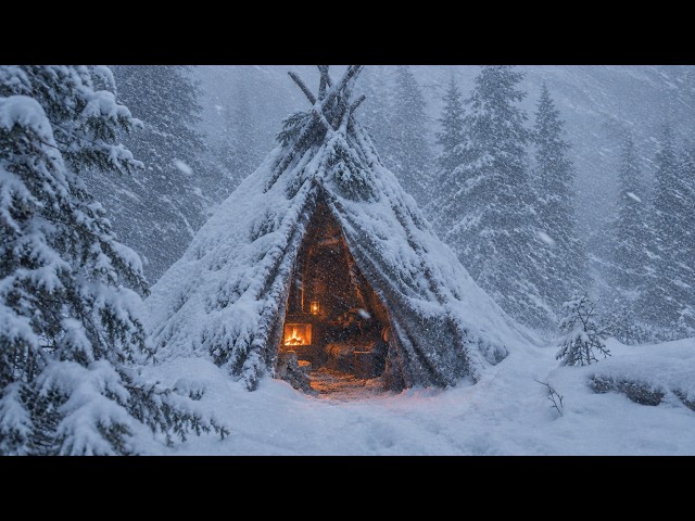 Hot Tent Camping in an Extreme Blizzard: WINTER SURVIVAL