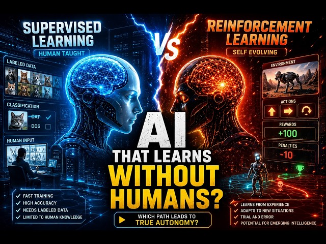 Can AI Learn Without Humans? 🤖 | Supervised vs Reinforcement Learning