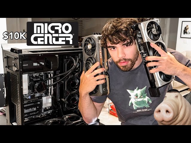 50IQ VS BUILDING A NEW PC WITH NO EXPERIENCE (1100 FPS) + SPENDING $10,000 AT MICROCENTER